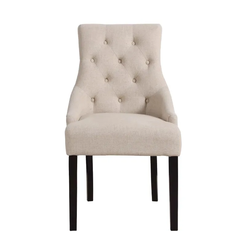 European modern simple dining chair home American solid wood cloth dining room chair luxury restaurant furniture