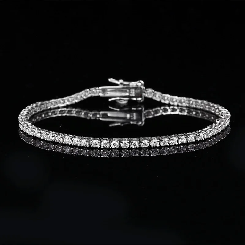 Hot Selling  GRA Certificates 2mm 3mm 4mm 5mm 6.5mm VVS1 Moissanite Diamond Tennis Bracelets Men