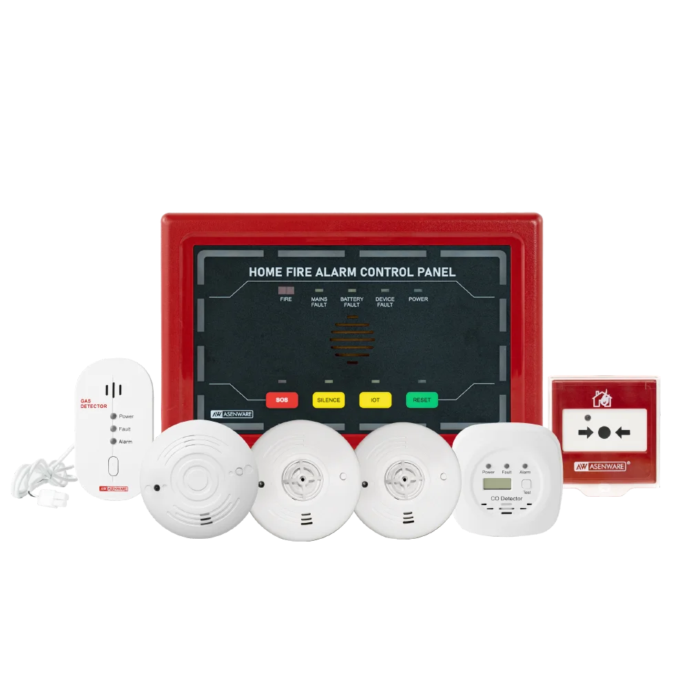 Home Protection Fire Alarms Control Panel with Power Supply of Mains and Lithium Batteries