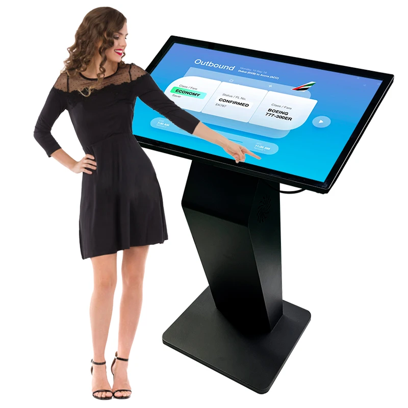 Lobby Interactive Screen All in One Machine Advertising Multi Media Touch Self Service Query Stand Lcd Horizontal Kiosk