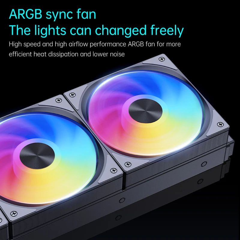 SNOWMAN CPU liquid cooling With PWM 4 Pin ARGB AIO cooler with twin black frame pc water cooling radiator