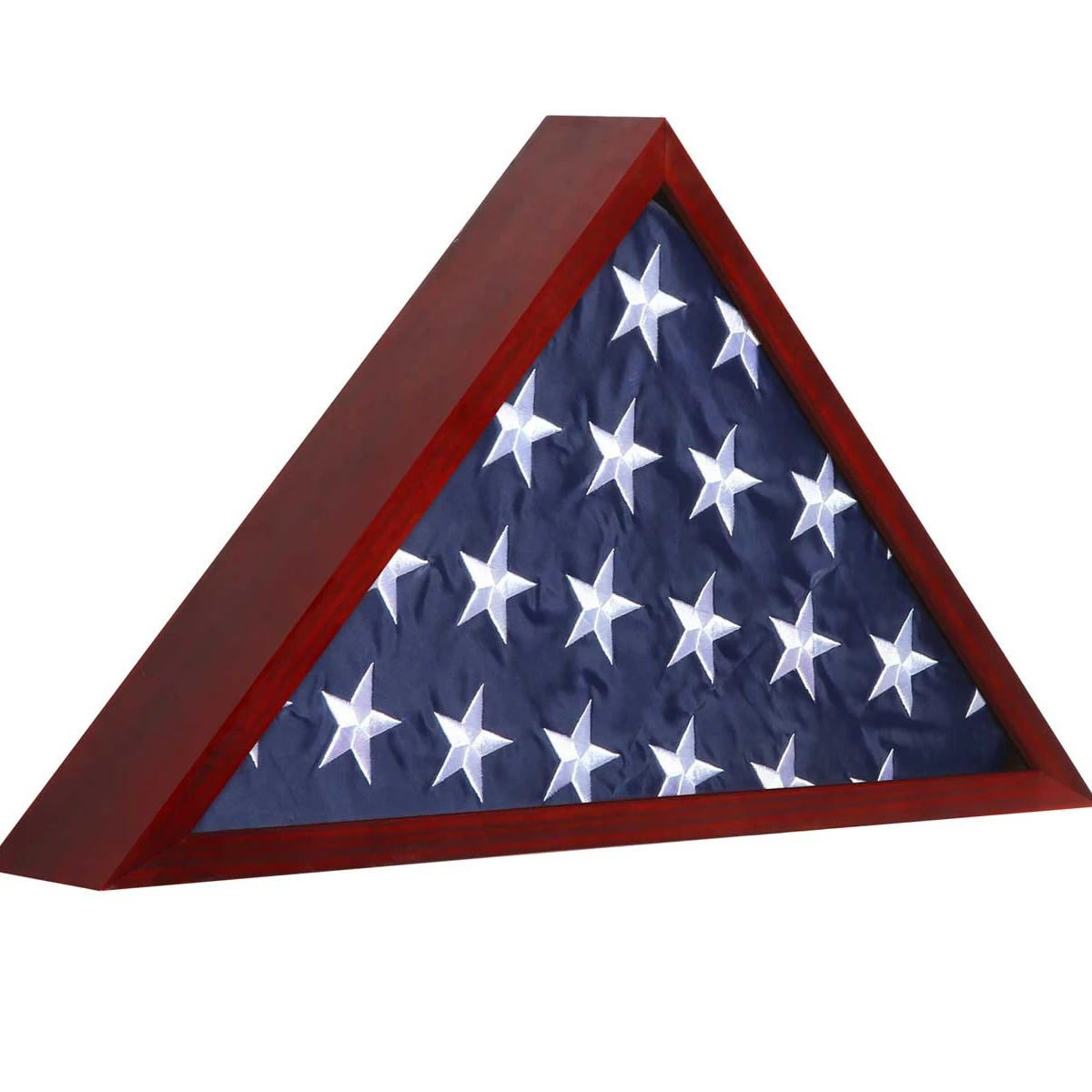 Solid wood flag display case triangular flag display case fits 5 * 9.5 inches veterans wooden folded flag display case