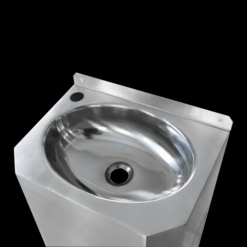 Solid surface satin finished heavy construction stainless steel oval hand wash basin for prison