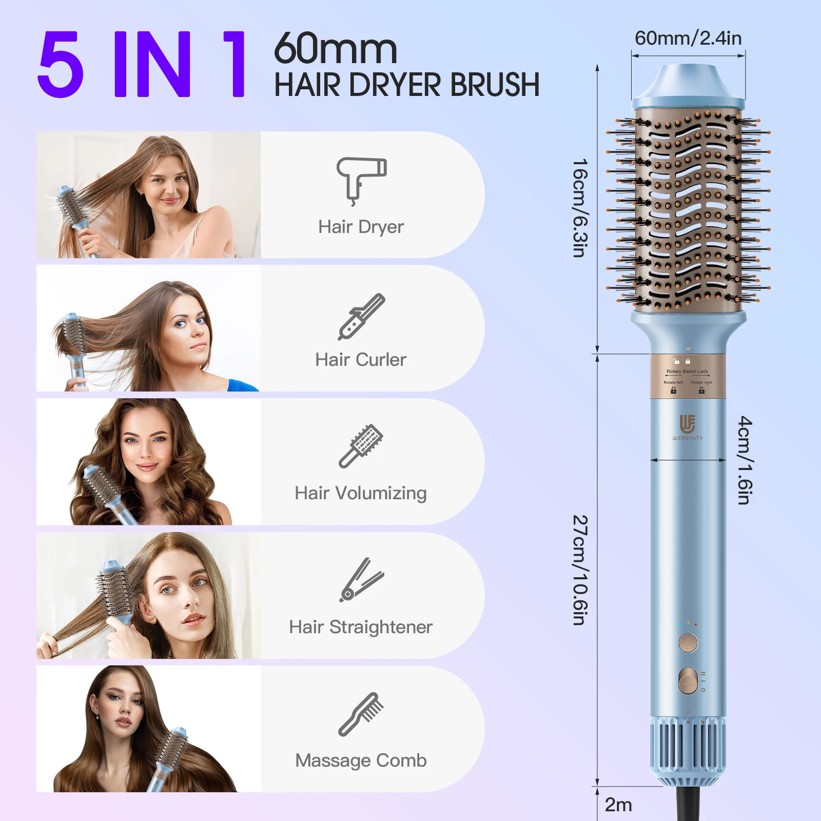7 in 1 hair styler Set Multifunctional Replaceable 105000rpm High Speed Hair Dryer flat Curling iron BLDC hair styler Set