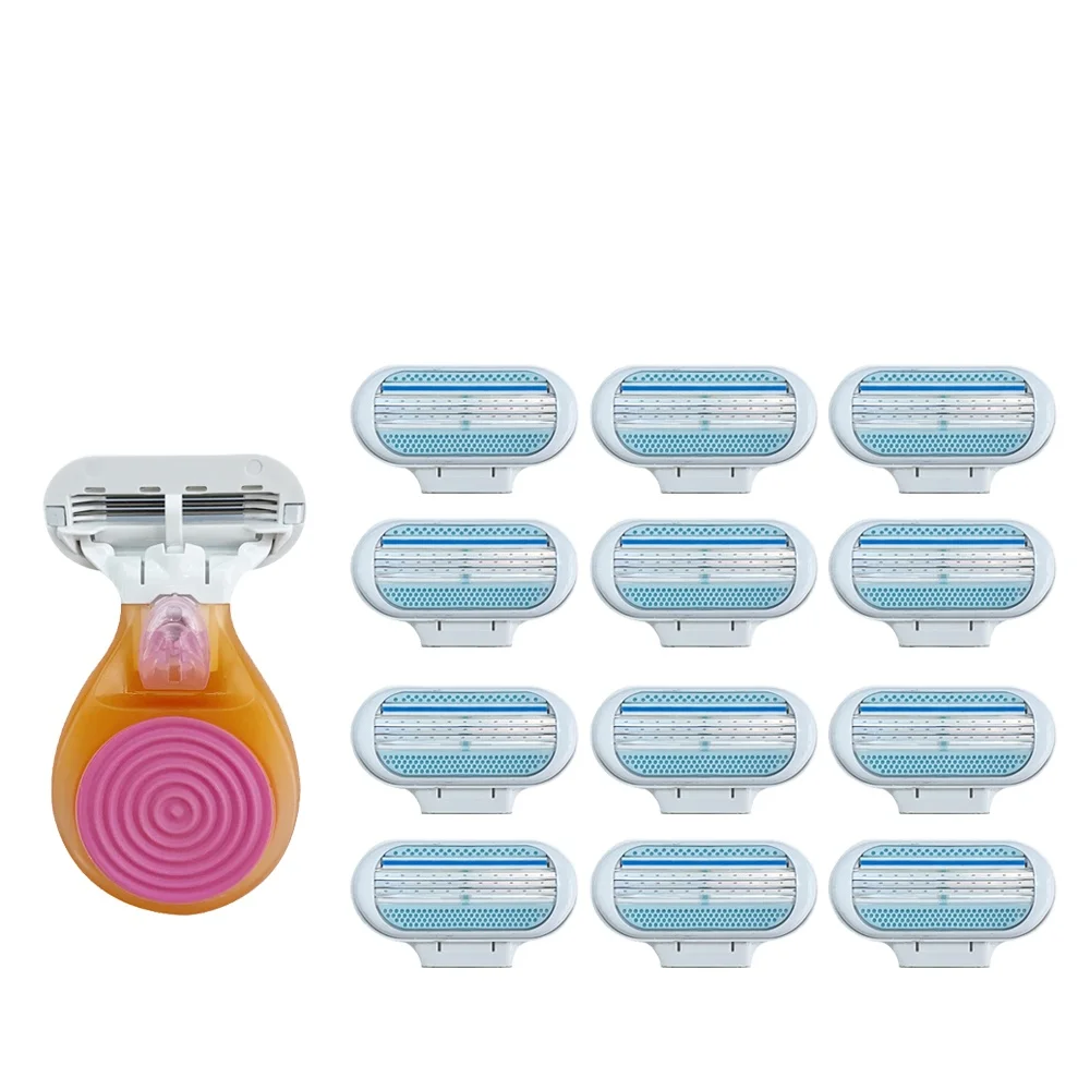 Portable Travel Pocket Size Body Bikini 3 In 1 Women Hair Remover Safety Shaving Reusable 3 Blade Razor For Women