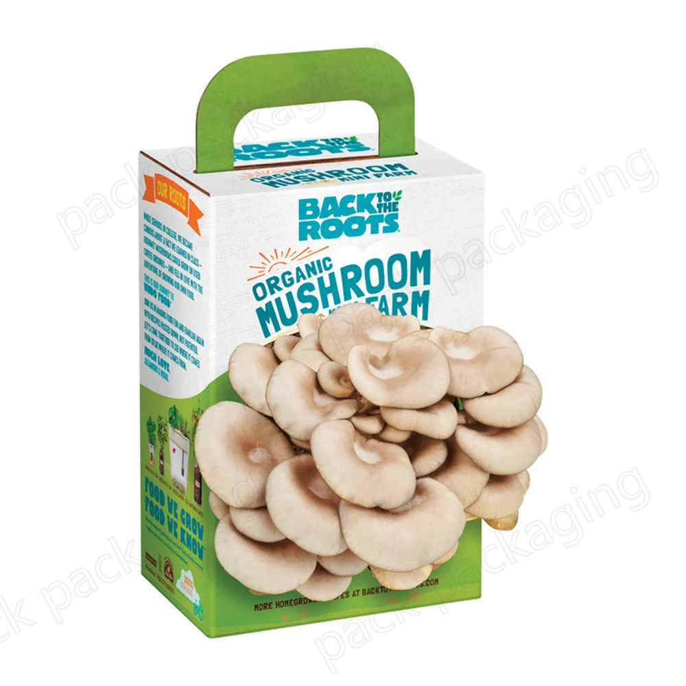 Custom Branding Biodegradable Oyster Mushroom Grow Kit Corrugated Box Paper Cardboard Mushroom Growing Box