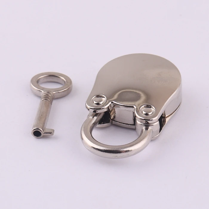 high quality silver color bear shape metal handbag decorative mini padlock with key small bag padlock