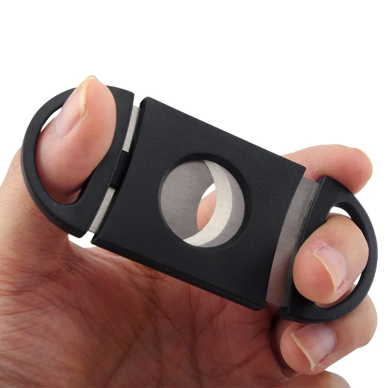 Stainless Steel Pocket Cigar Accessories With Double Guillotine Cutter Blades Cigar Cutter Scissors