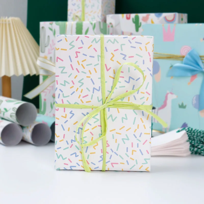 Custom New Boutique Christmas Birthday Gift Wrap Wrapping Paper Rolls