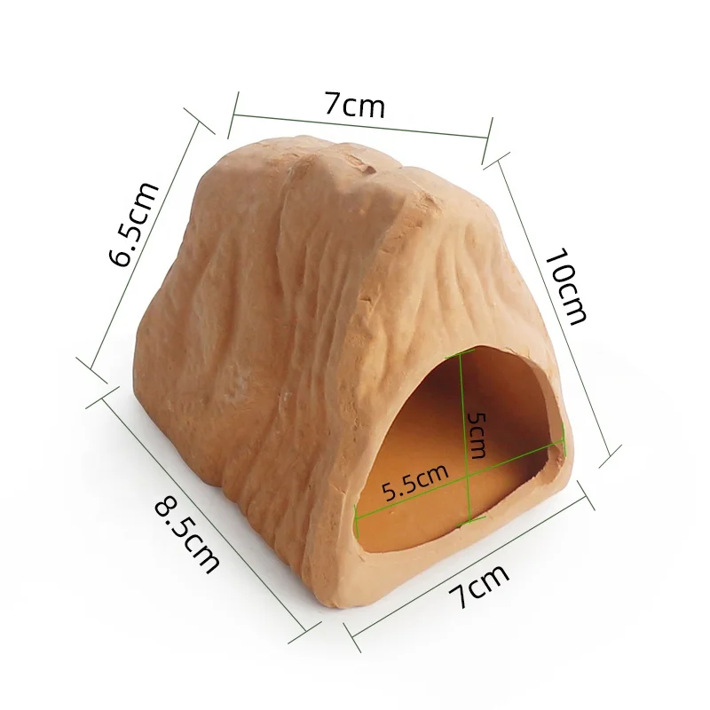 Hot Sales Small Terracotta Mountain-Shaped Aquarium Accessory Customized Ceramic Breeding Cave for Shrimp Fish for Home Use