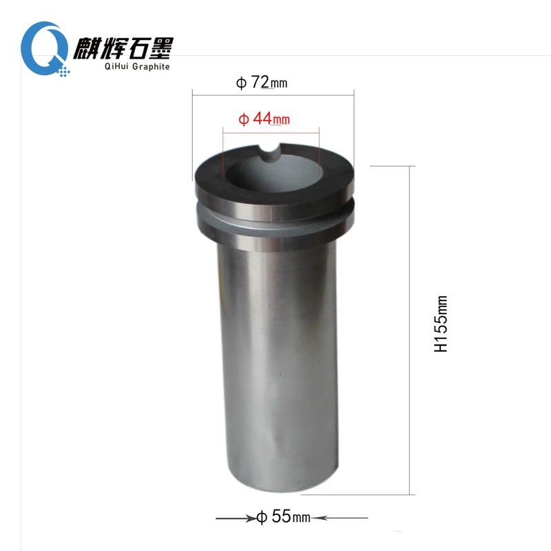 Qihui 3KG volume melting graphite crucible with neck for sale