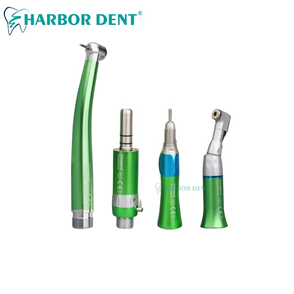 colored-dental-handpiece 2 hole 4 hole High Speed Air Turbine And External Water Spray Low Speed Handpiece Set Handpiece Kit