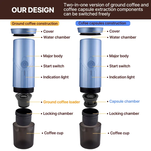 Manufacturer Wholesale Travel Portable Coffee Maker Hot Sale Handheld Mini Coffee Maker Portable Espresso Machine