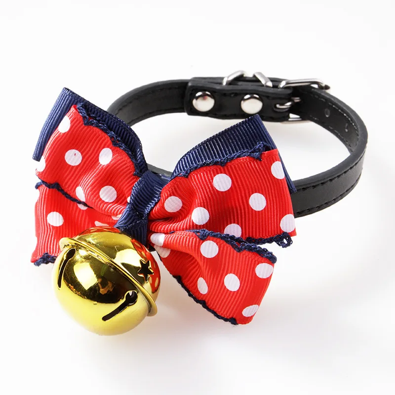 Dropshipping 26 Colors Adjustable Kitty Safety Collars Dog Puppy Pet Cat Bell Bow Tie Collars