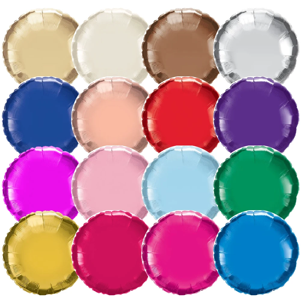 LKB wholesale decor sheet 18 inches yiwu decor shape solid color round shape foil balloons helium