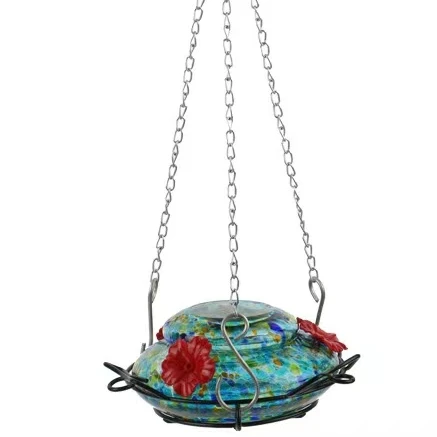 Amazon high sales hummingbird water feeder glass manufacturing disk type hummingbird water feeder solar energy hummingbird water