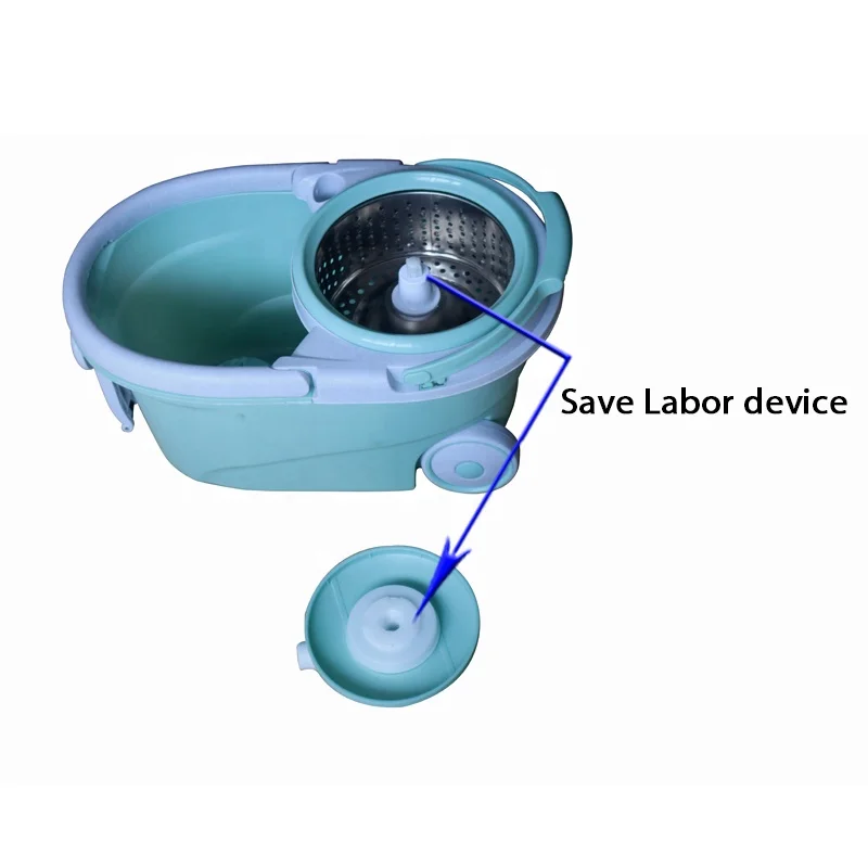 IMAXX High Quality Plastic 360 Spin  Magic Mop Easy Removable Basket Wringer with Steel Handle Magic Head for Floor Cleaning