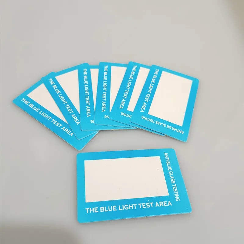 Eyewear Lens Testing Card Full English Glasses Accessories Anti Blue Light Test Card in Stock