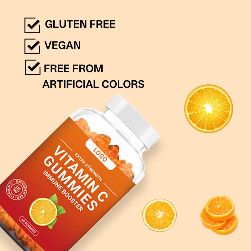 OEM gummy kids vitamins c pectin gummies food supplement collagen pour la peau et vitamin c en gummy for skin