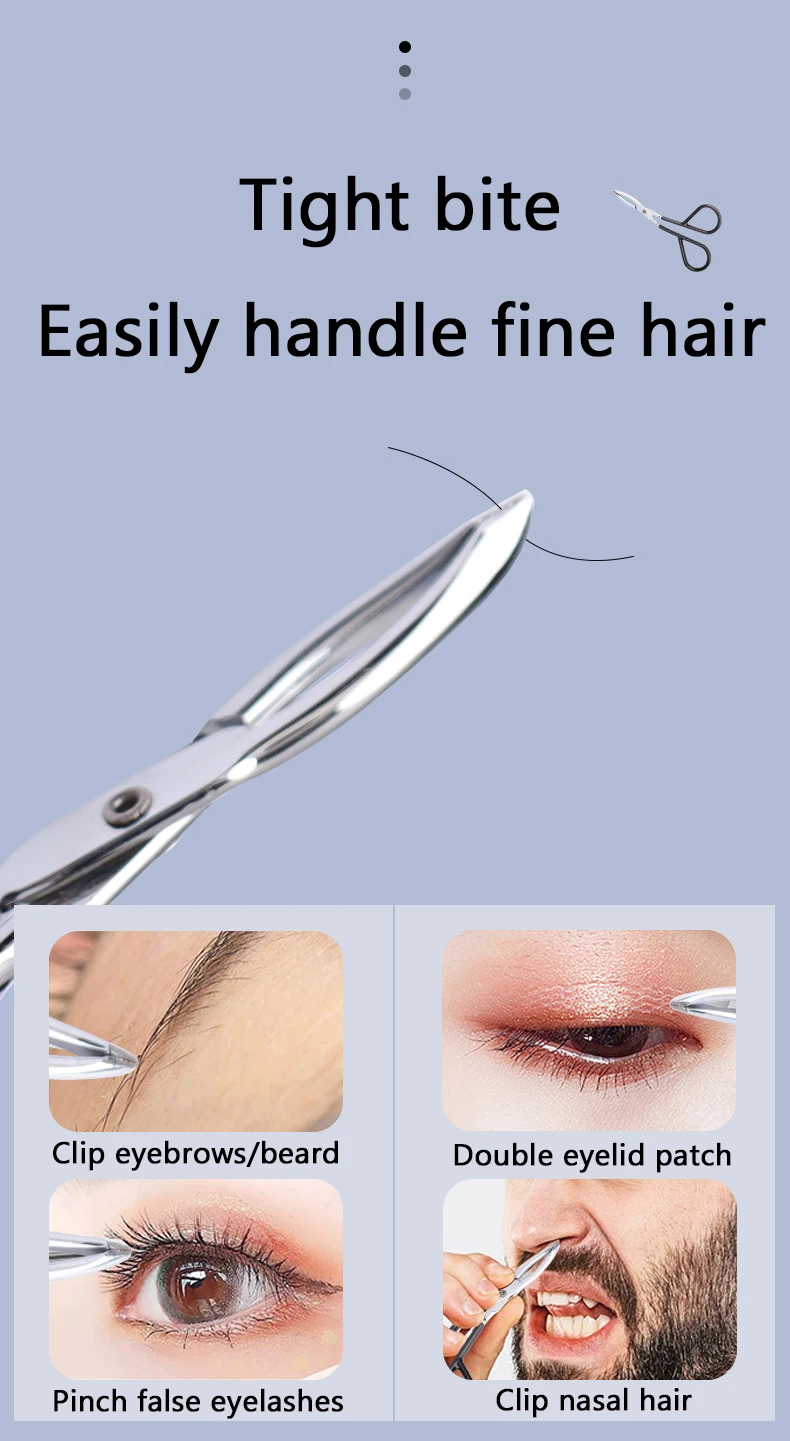 RBW4020 Beauty Tools Eyelash Applicator Scissor Eyebrow Extension Tweezers Face Hair Remove Scissors Eyelash Clipper Pliers