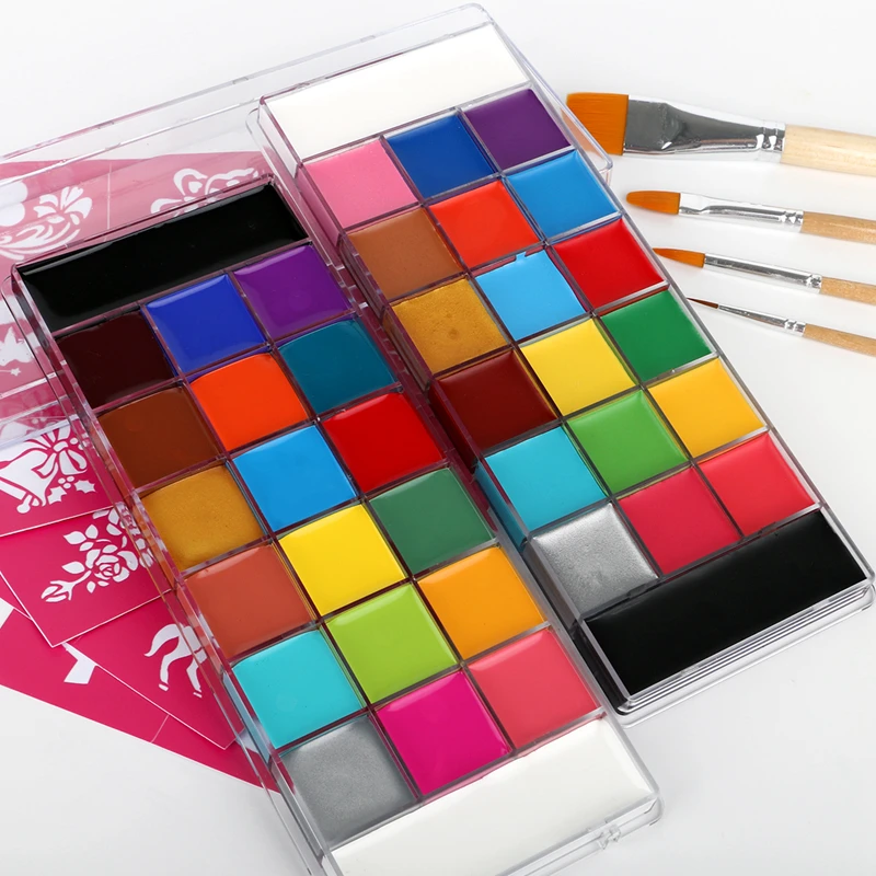 Professional Flash Non Toxic Safe Tattoo Halloween FX Party Artist Fancy Makeup Oil Face Painting Kit For Kids and Adult