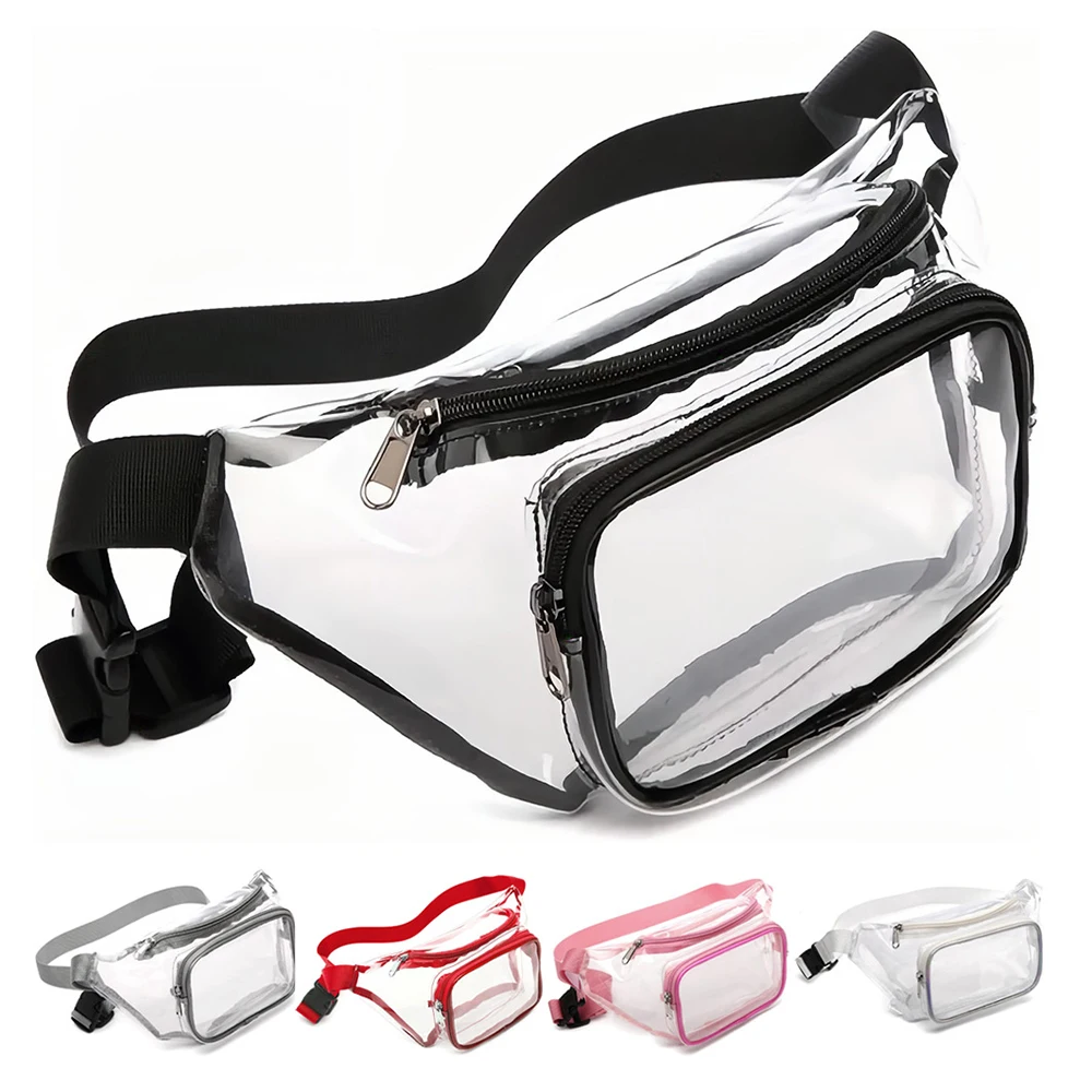 Оптовая продажа, индивидуальный логотип, Собственная торговая марка, водонепроницаемая Милая Прозрачная ПВХ сумка на пояс, прозрачная поясная сумка