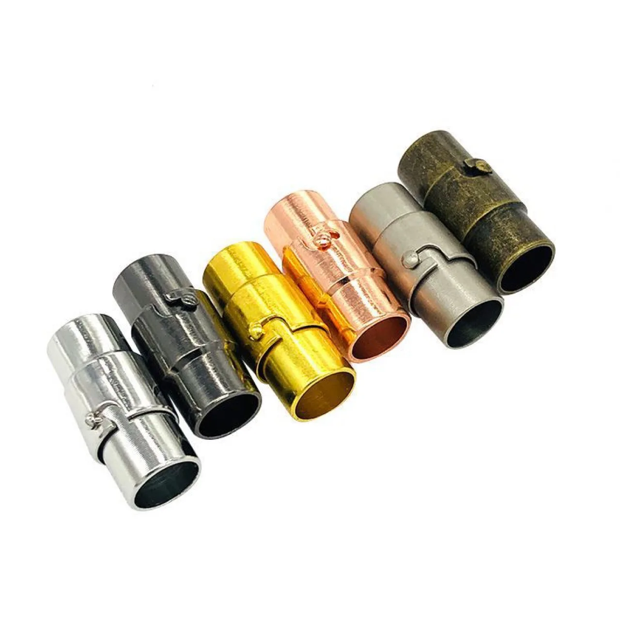 3 4 5 6 8 10mm Strong Clasp With Locking Fit Leather Cord End Caps For DIY Making Bracelet Connectors Finding