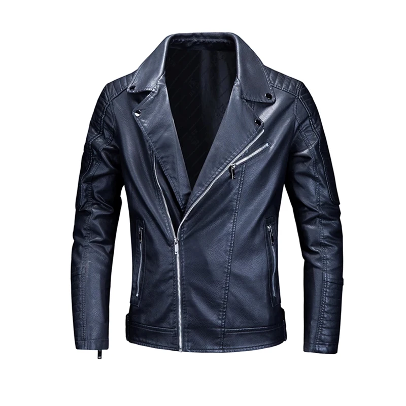 Оптовая продажа с фабрики осенняя мужская мотоциклетная куртка из искусственной кожи в британском стиле