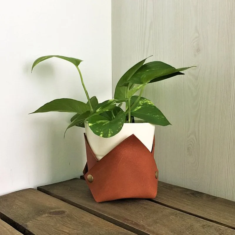  Современный чехол-подставка из искусственной кожи для цветочных горшков чехол подарочных корзин растений