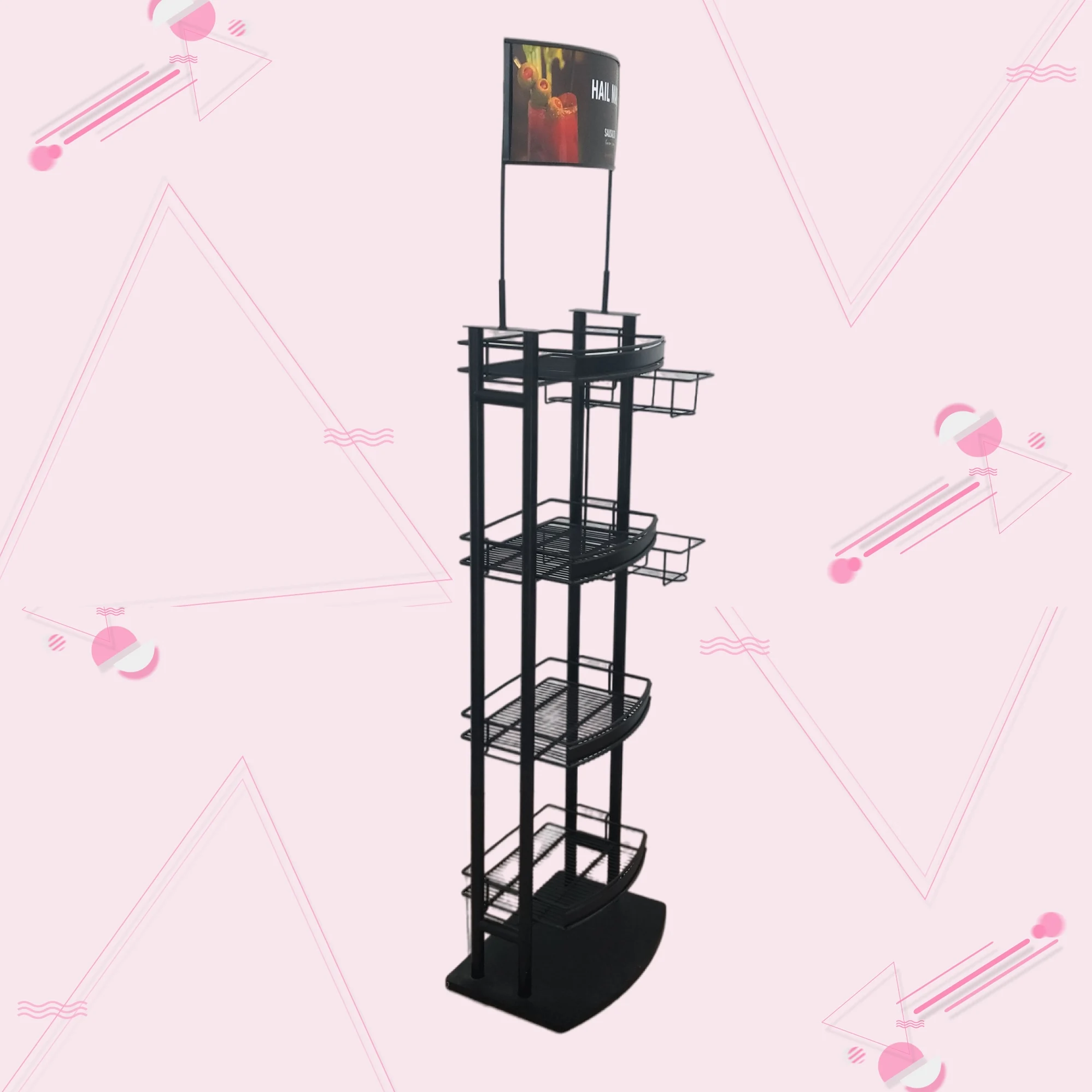 Beer Storage Product Display Stands Shop Shelves Display Bar Cabinet Retail Liquor Store Metal Liquor Bottle Wine Display Rack