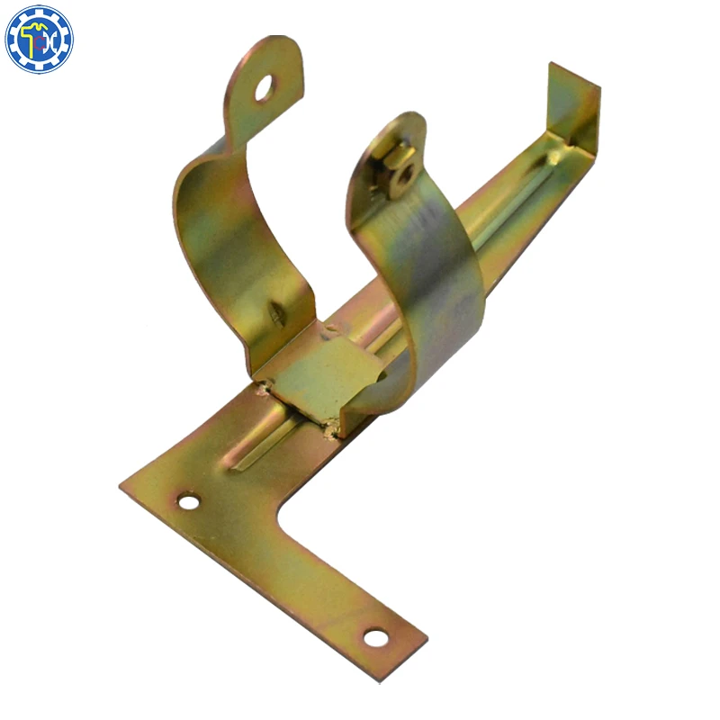Heavy Duty Stainless Steel U Shaped Wall Mounted Clamp Yellow Zinc Plated Sheet Metal Bending Pipe Clip