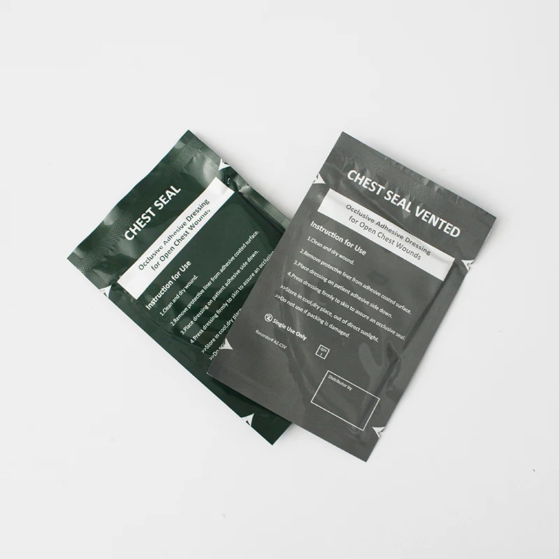 Occlusive Chest Seal Non-Vented Adhesive Dressing for Open Chest Injury and Sucking Chest Wound