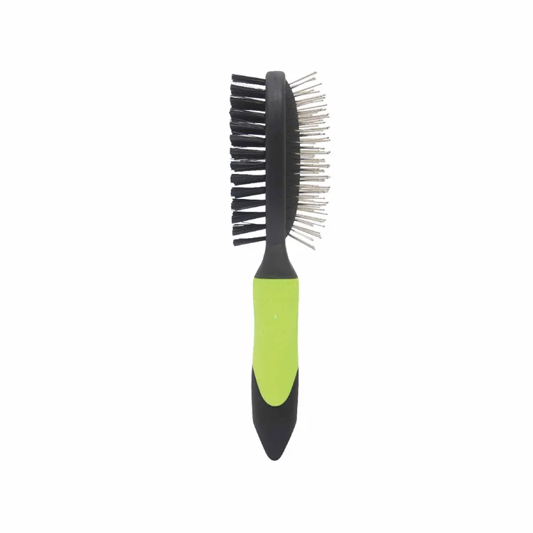 Hot Selling 2 In 1 Pet Comb Double Sided Hair Cleaning And Grooming Brush Pets Bristle And Pin Pet Dog Brush
