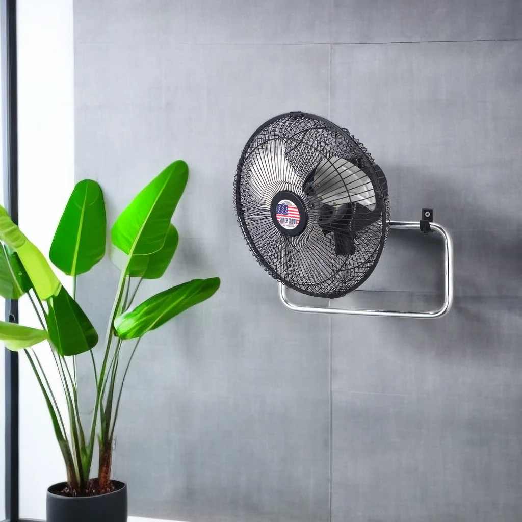 10-Inch High-Speed Wall-Mounted Electric Cooling Metal Fan 110V 3 Adjustable Air Flow Mechanical Control Household Garage Use