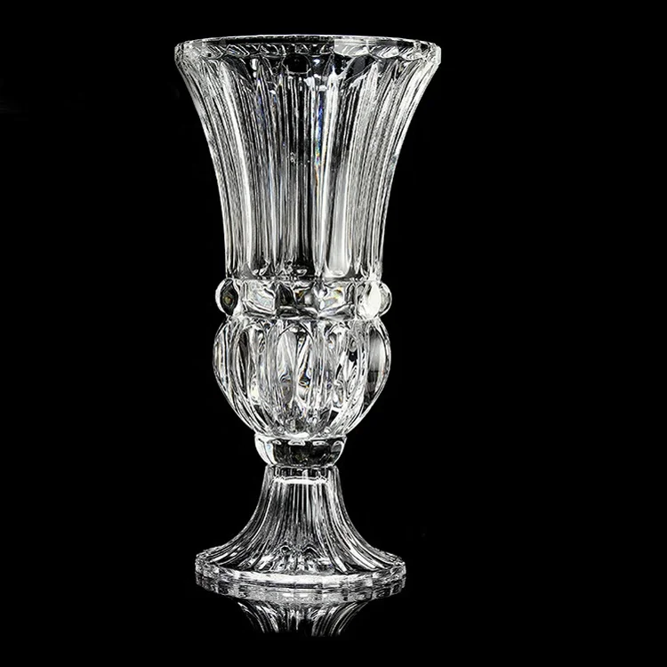 european modern design clear  crystal glass vase for flower arrangement tabletop decoration centerpiece