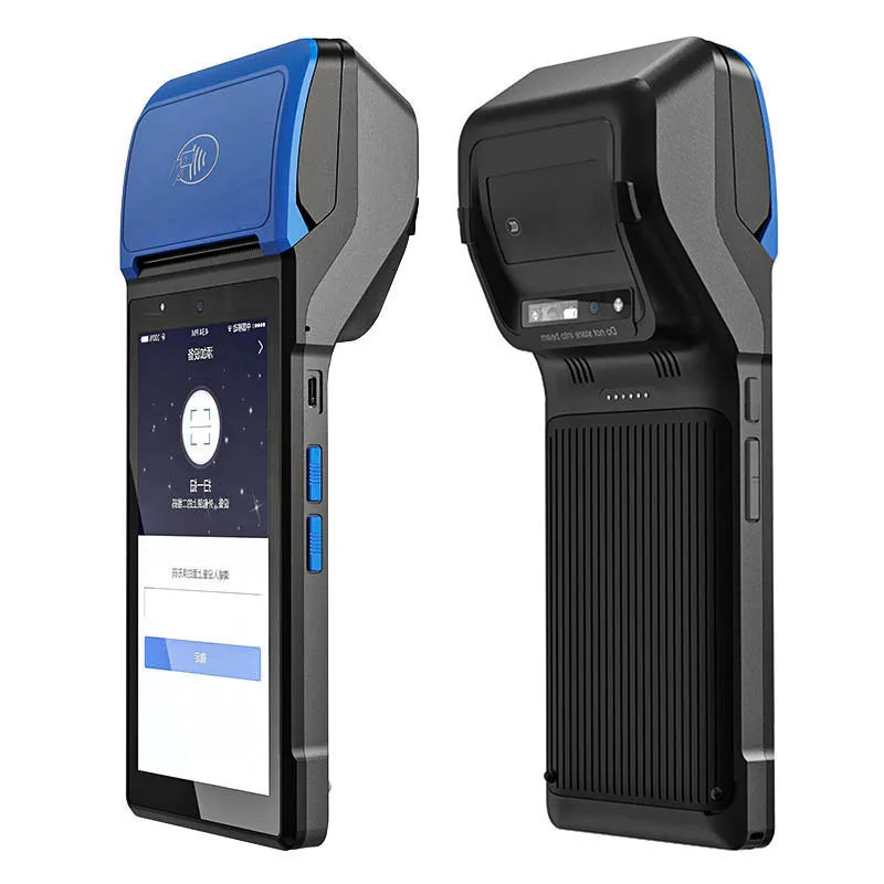 Cheapest Factory 5.45inches android 12  4G network NFC and optional 2D barcode rugged PDA&Handheld POS thermal printer