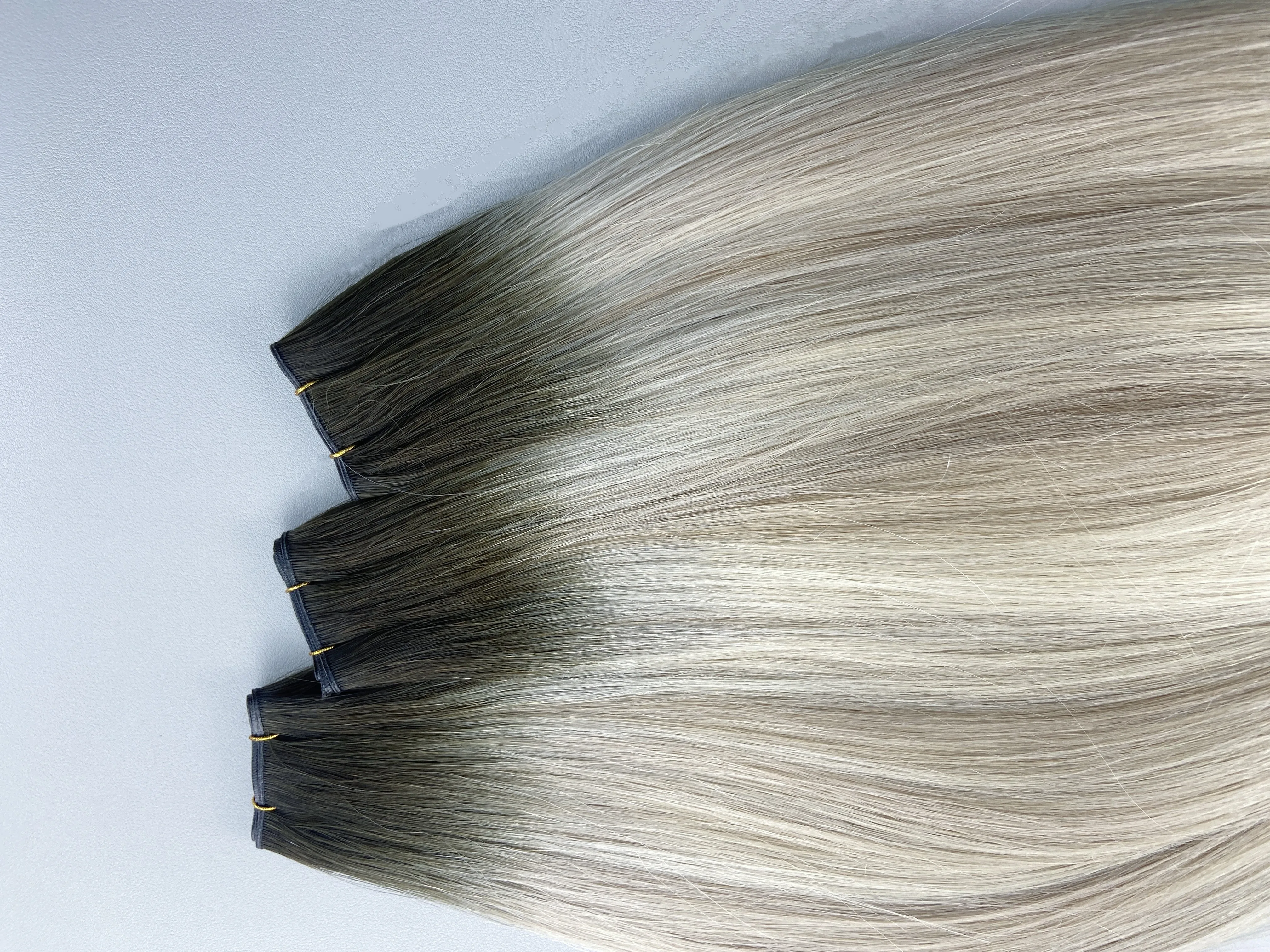 Virgin Genius Weft 12 a Grade No Remy Russian Human 30 Inch Blonde Hair Wave European Invisible Curly Double Drawn