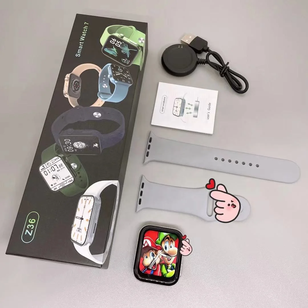 Z36 Smart Watch with Classic Angle Watch 7 shape Hryfine APP Factory Price series 7 iwo 7 Watch 7 PK T100 plus