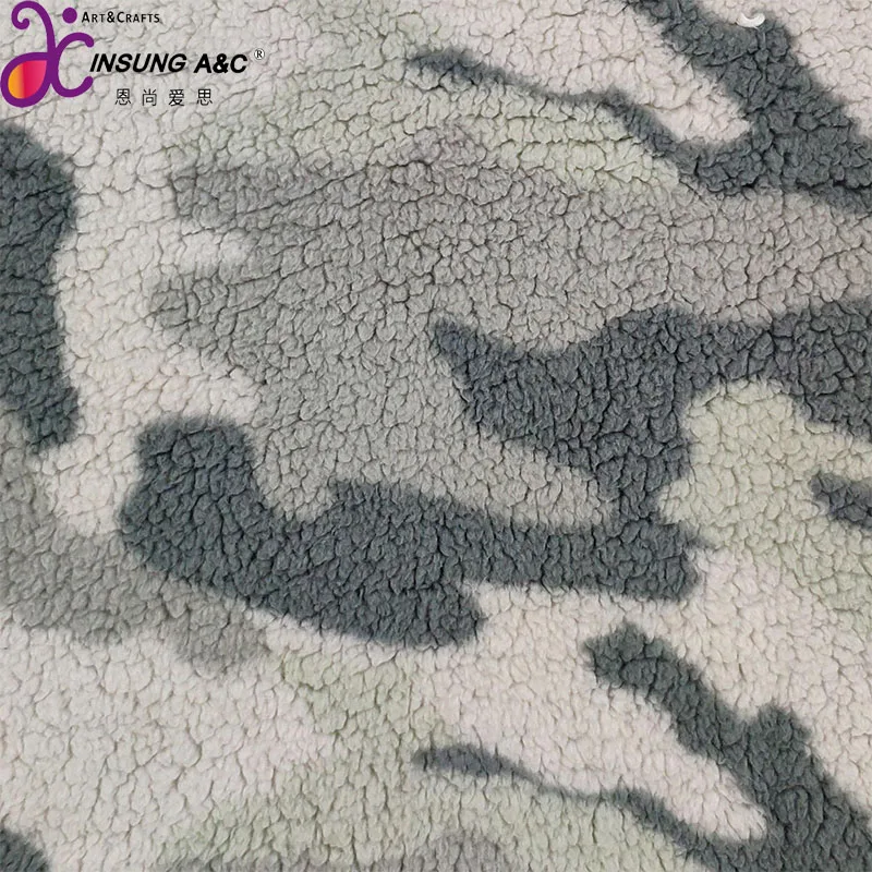 100% Polyester Knitted Flocking Curly Pile Sherpa Berber Fleece Plush fabric for Garment, Toy, Accessories