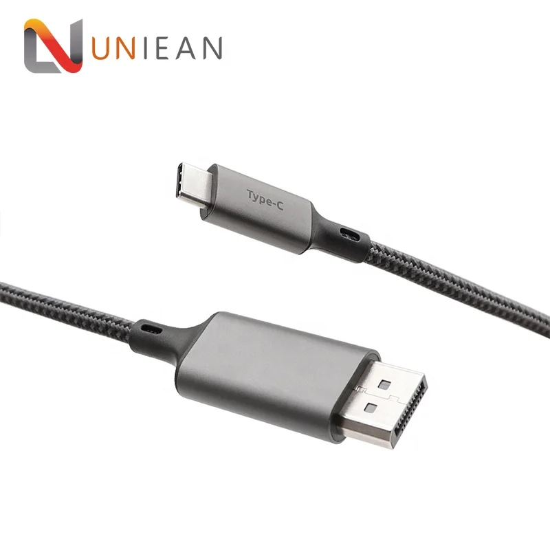UNIENA High Quality Aluminum Alloy 4K 60Hz PVC Braided USB C to DP Cable for HDTV Monitor Projector Mobile Laptop Notebook