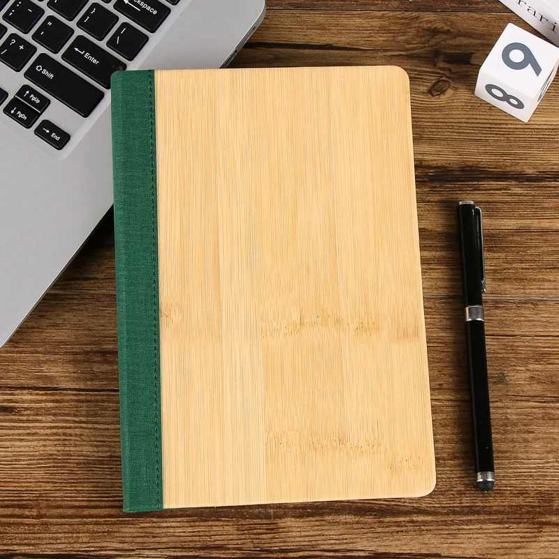 Wholesale Sublimation Blank 100 Sheet Notebooks Bamboo Pattern Pu Leather Notebook Journal Customizable Logo