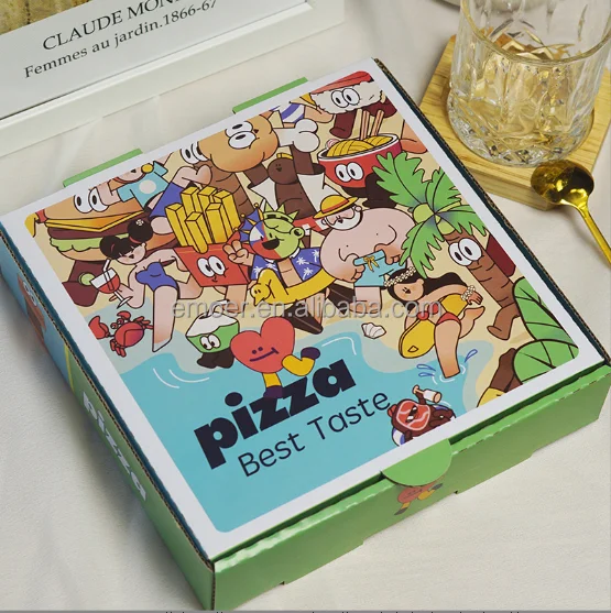 heat proof Pizza paper Boxes with aluminum foil layer