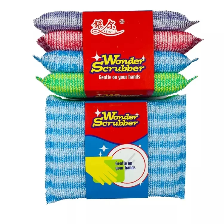 China Wholesale Custom Design Kitchen 4 Pcs Different Colours Rectangle Washing Dishes Sponge For Cleaning