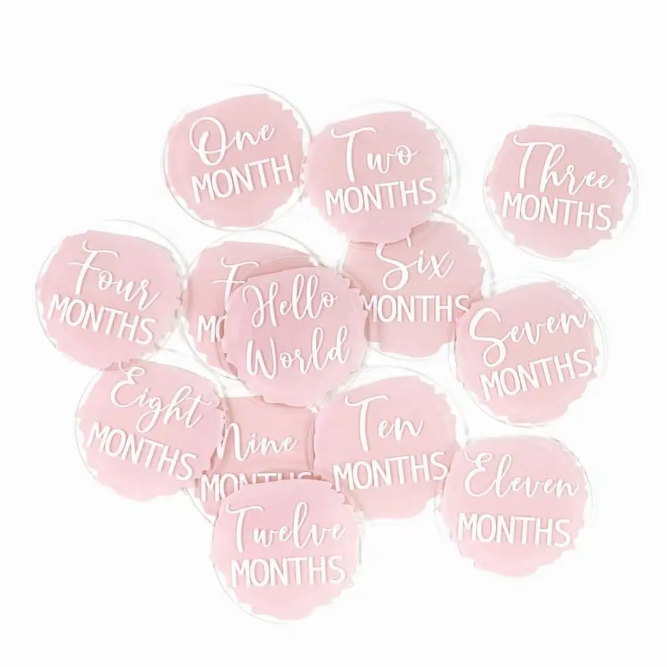 Monthly Baby Milestone Cards Acrylic Cards for Baby Shower Gifts Newborn Gift Set Baby Milestone Acrylic Discs