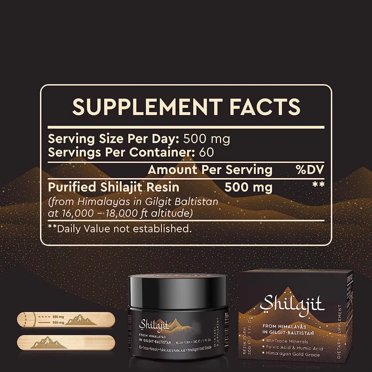 Himalayan Organic Shilajit Resin 600mg Pure Natural Plant Extract with Maximum Potency Wholesale Pure Shilajit Resin