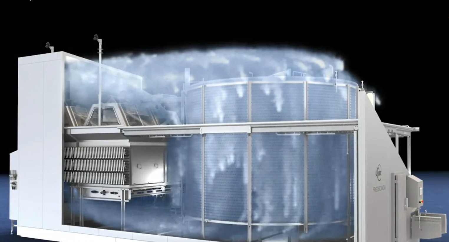 Small Commercial Quick Blast Tunnel Freezing Machine for Fish IQF Double Drum Spiral