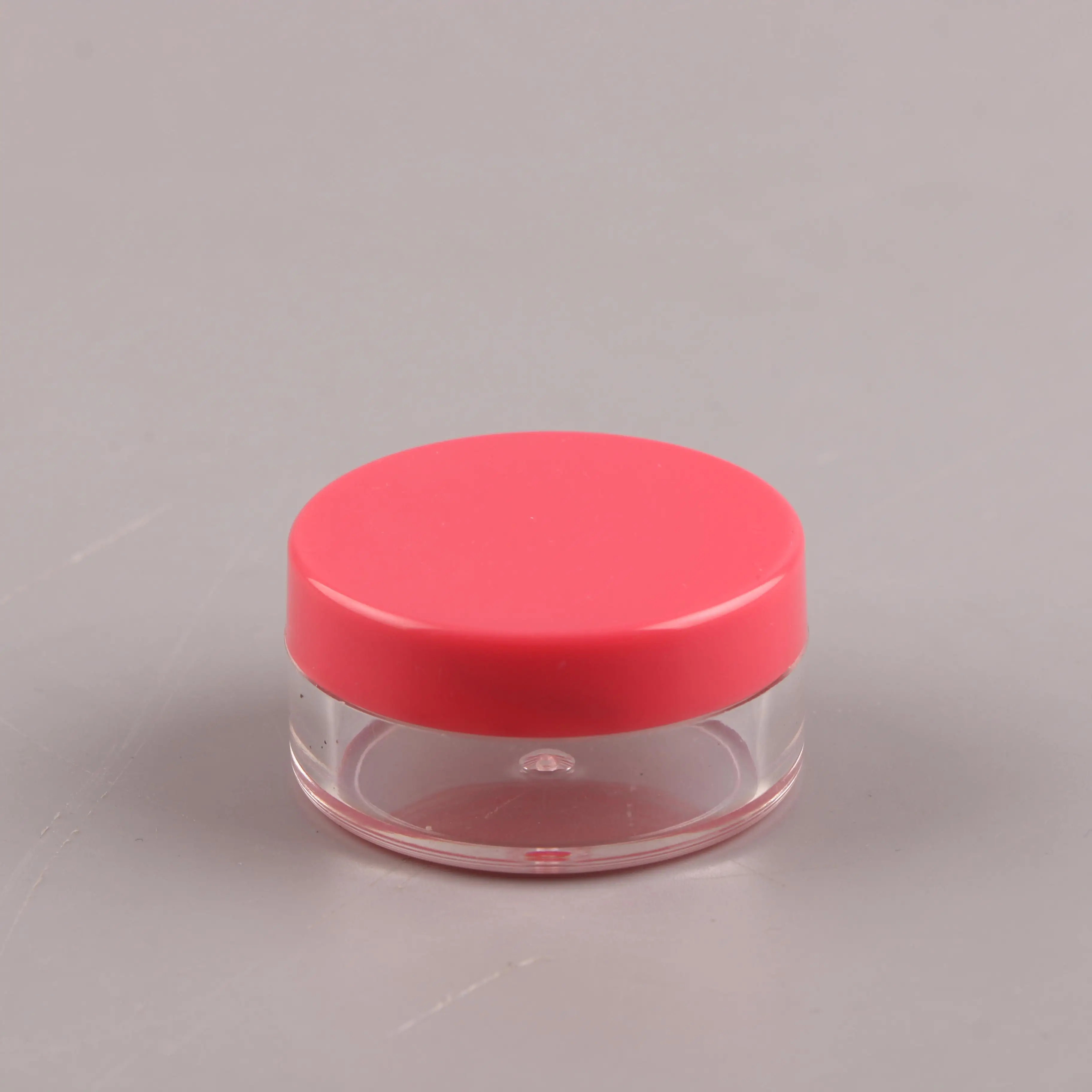 Hot sale round 10 ml PS plastic customized skin care empty cosmetic packaging reusable