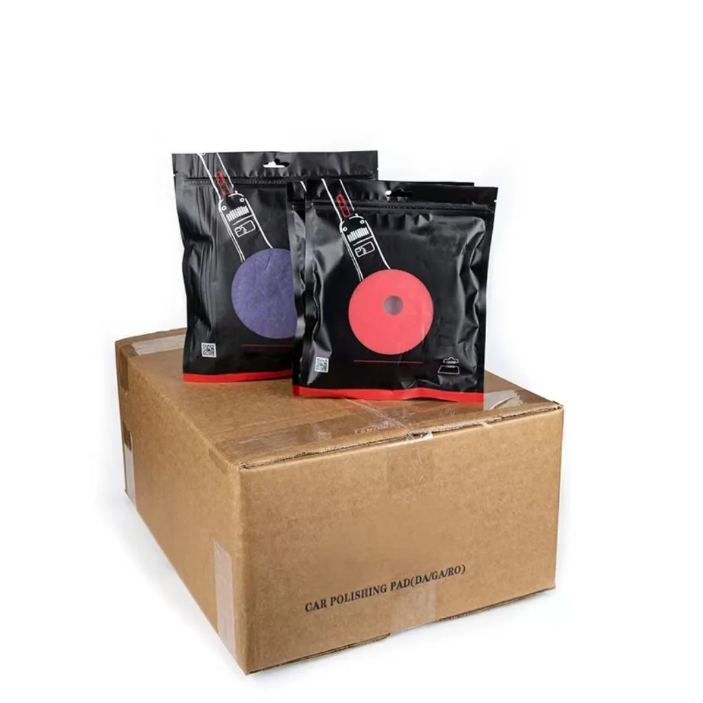 Black hard leather back board double knotted car care wool polishing pad