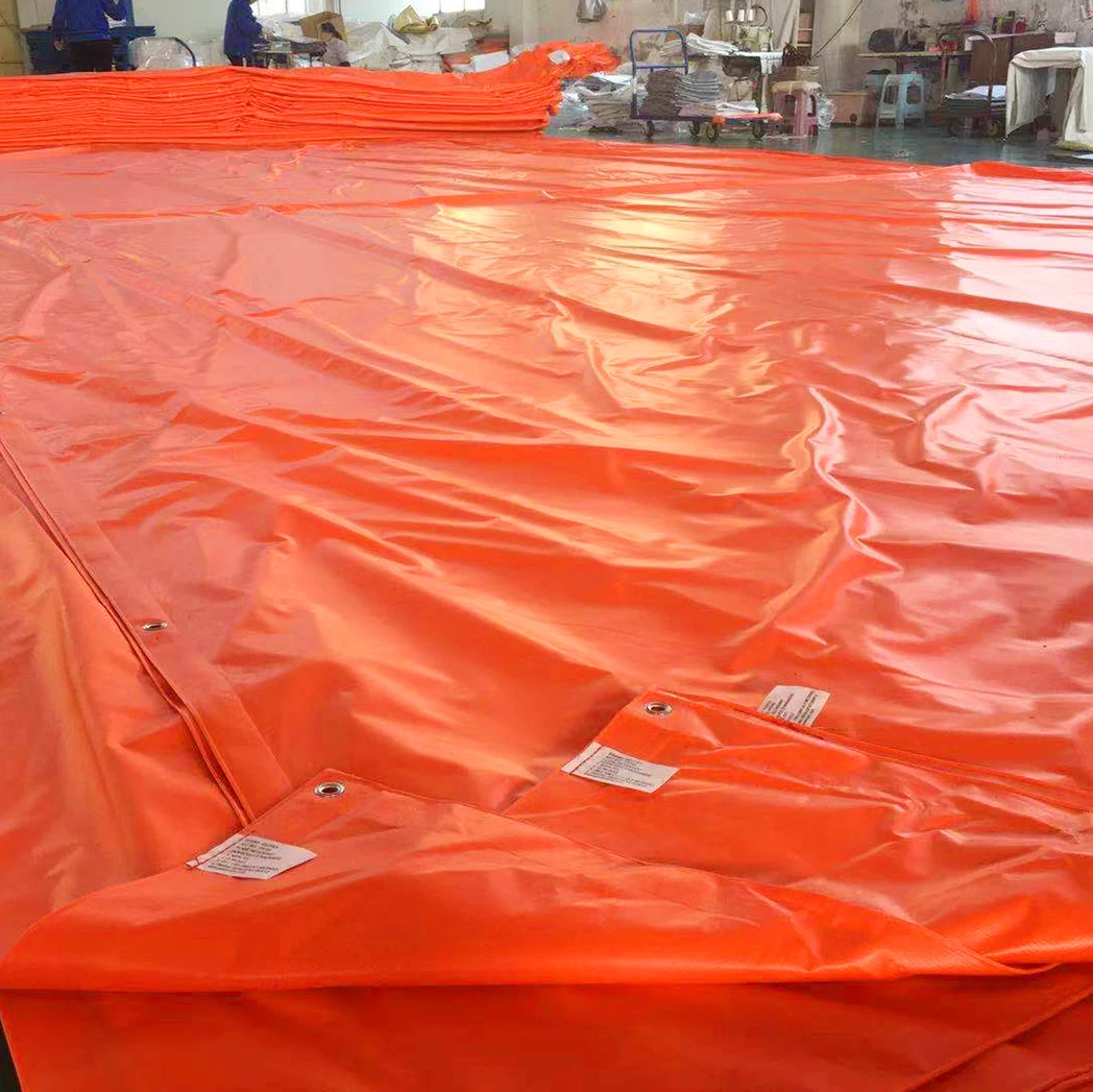 Orange 300GSM 20X20FT 30X30FT 40X40FT PVC FR Tarpaulin Factory