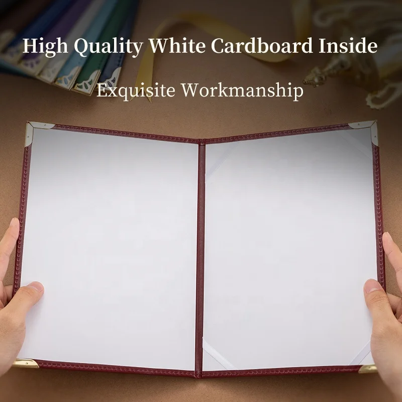 Plain Pu Leather Diploma Cover Holder,Leather Certificate Holder Green,Black Leather Folder For Certificates